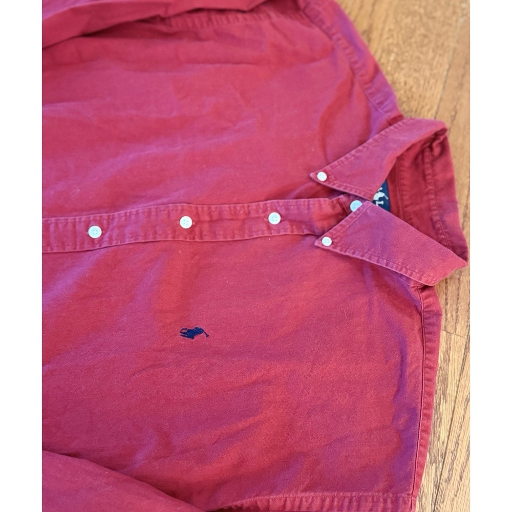 Polo Ralph Lauren Blake Button Up Shirt Mens Size XL Red Long Sleeve Cotton
